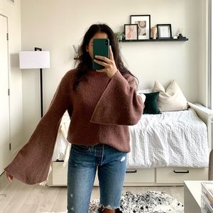 Forever 21 Mauve Balloon Sleeve Sweater